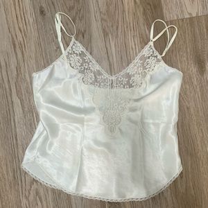 Vintage Maidenform Lace Trim Lingerie Top - 34 - L